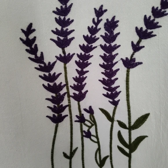 Embroidered Purple Heather Sleeveless Garden Girl Cottage Core  Top Size Medium - Picture 6 of 7